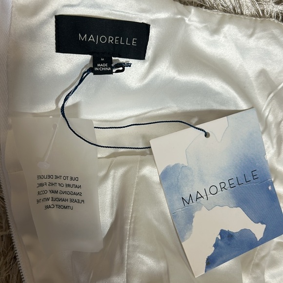 NWT MAJORELLE Tricia White Sleeveless V-Neck Pearl Beaded Tweed Mini Dress Sz M - Picture 5 of 14